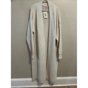 NEW Discount Divas Luxe Longline Cardigan Sweater Cream Large